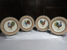 Sakura Debbie Mumm Oneida Rooster Salad/Dessert 4 Plates Something To Crow About