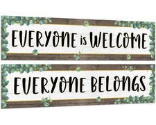 2 Pack Classroom Decorations Welcome Banner Bulletin Board Decor Poster Eucal...