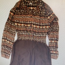 Brown Multicolor Floral Collared Long Sleeve Knee Length Button Shirt Dress