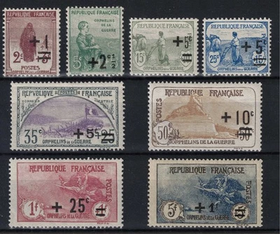 FRANCE 2ème SERIE ORPHELIN N° 162/169 NEUVE * GOMME AVEC CHARNIERE - COTE 270 € - Photo 1/2