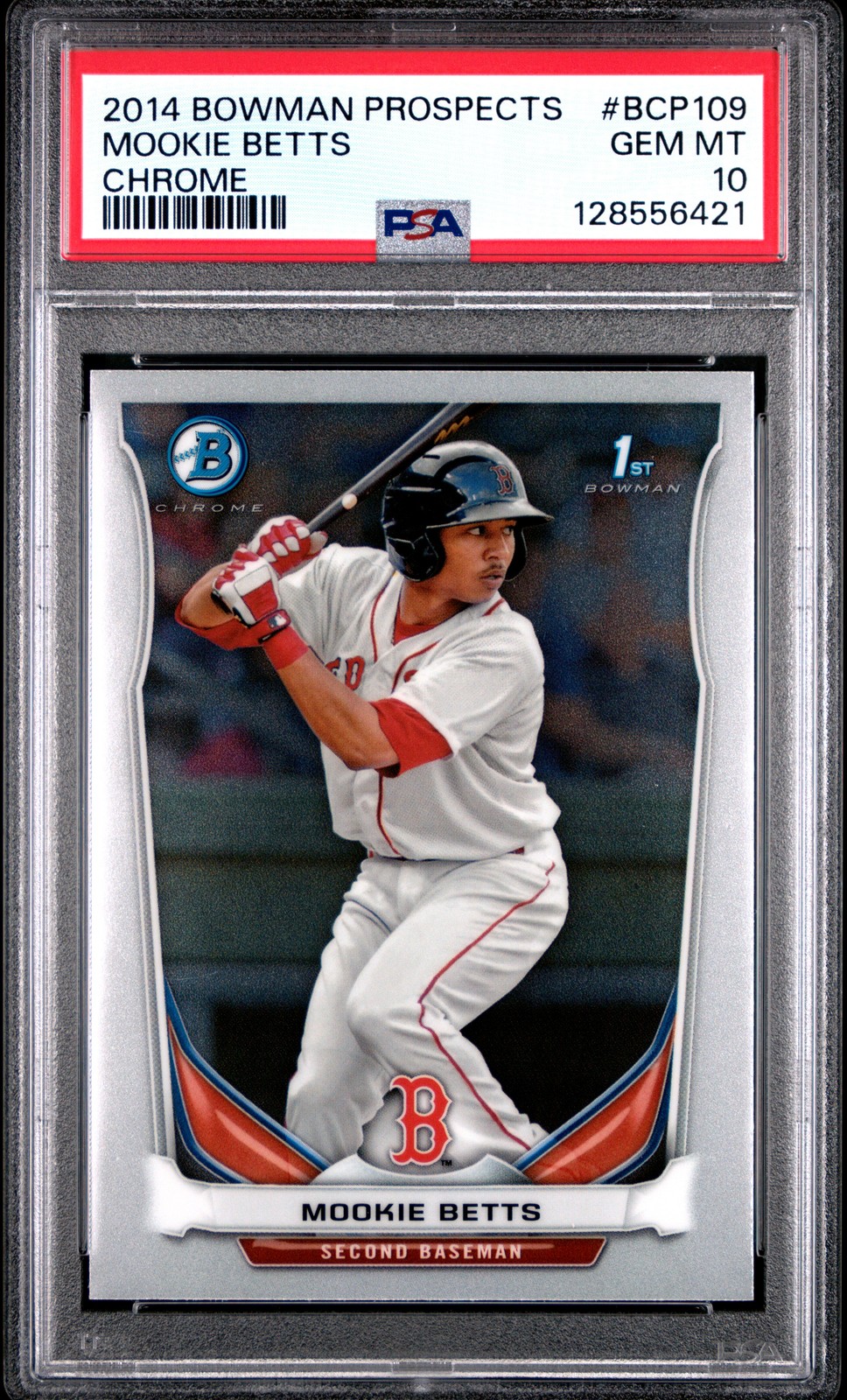 2014 BOWMAN PROSPECTS CHROME #BCP109 MOOKIE BETTS PSA 10