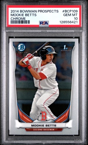 2014 BOWMAN PROSPECTS CHROME #BCP109 MOOKIE BETTS PSA 10