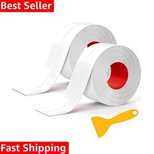 Caulk Tape Waterproof Self Adhesive, 2 Rolls White Caulking Sealant Strip for...