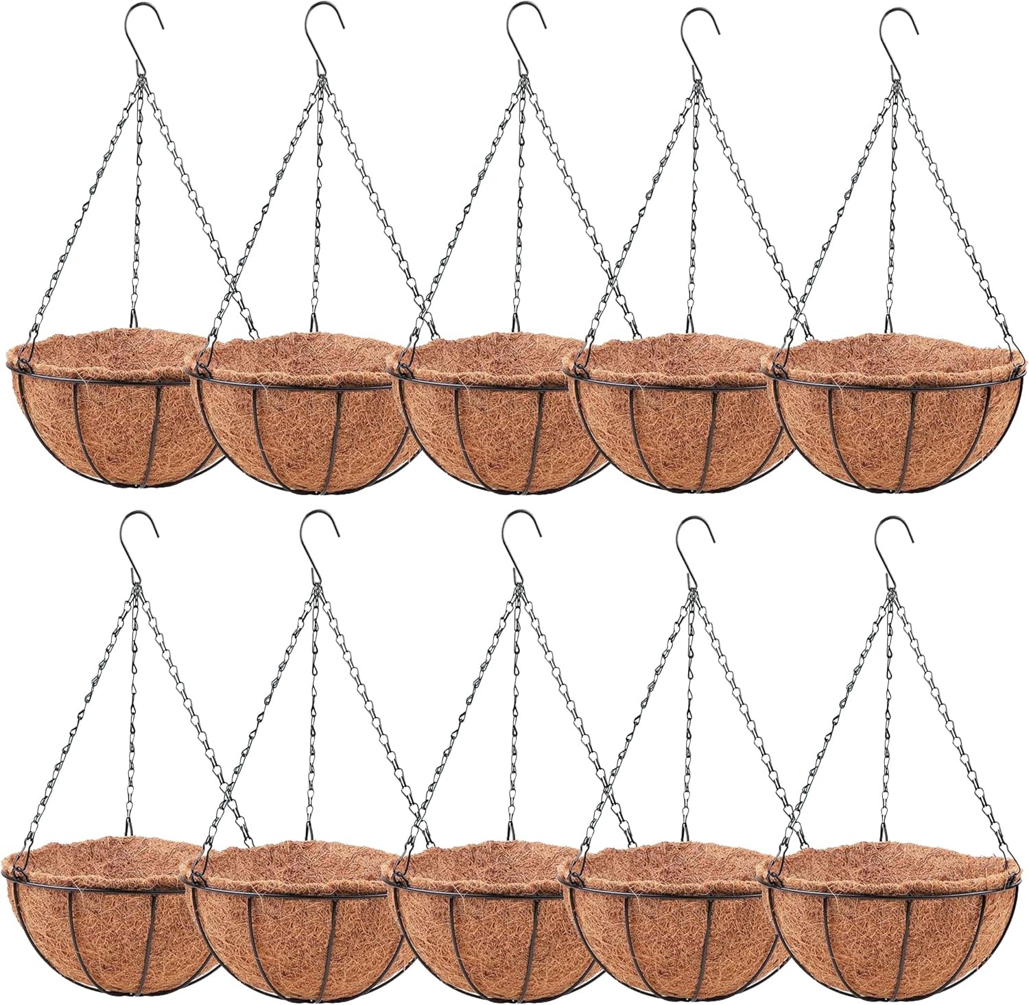 LaLaGreen Hanging Baskets for Plants 3 Pack 10 Inch Hanging Planter ...