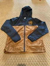 Brand New Mens Large 2 Tone Golden Road Brewing Rain Jacket Hooded Los Angeles