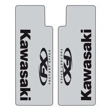 Factory Effex Kawasaki Clear Upper Fork Shield Stickers Black 06-38104