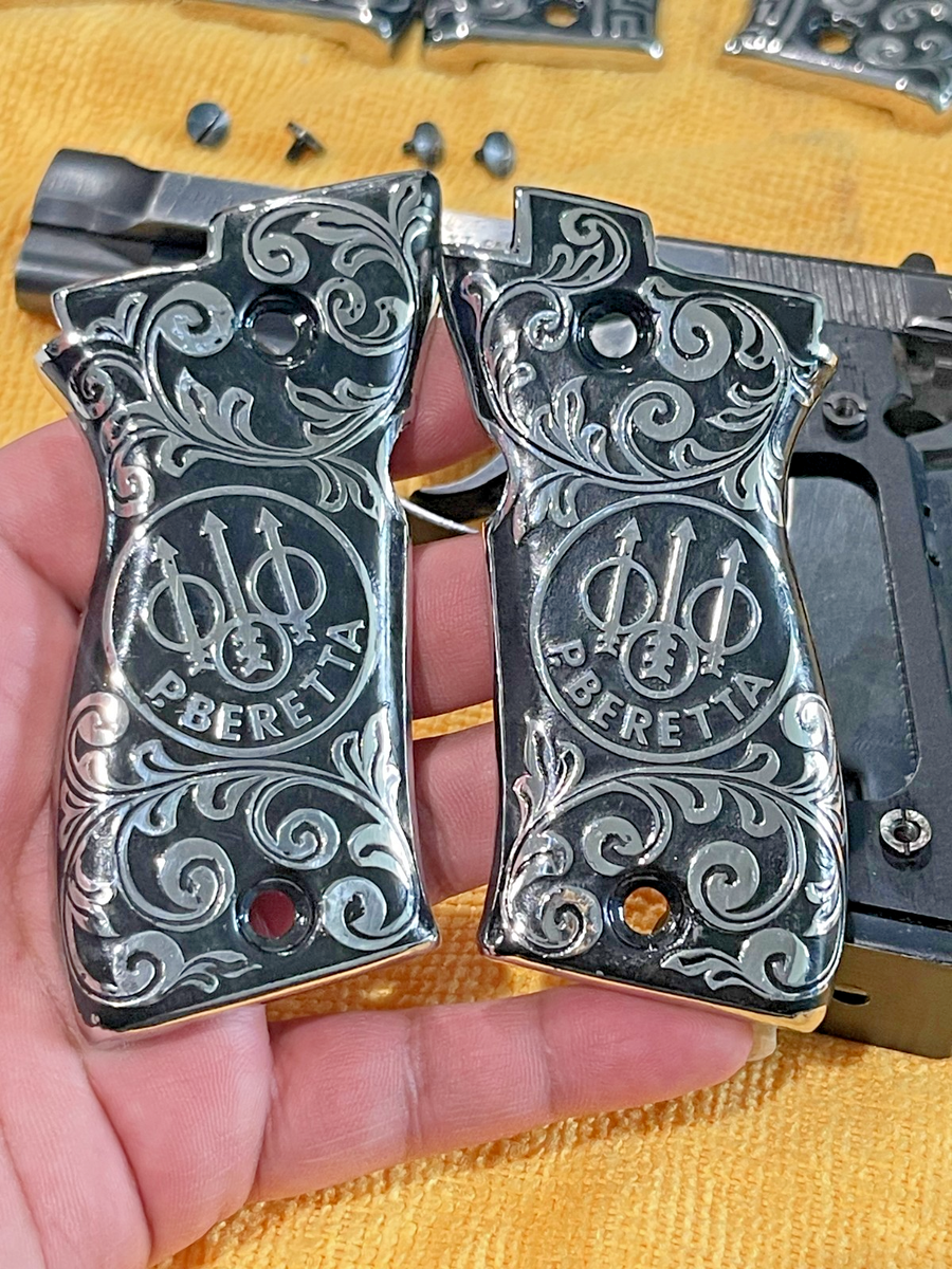 Prieto Beretta 380 cheetah 84fs Stainless Steel Grips!! Beretta