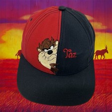 Vintage Looney Tunes Taz Tasmanian Devil SnapBack Two Tone Hat Cap Made in USA