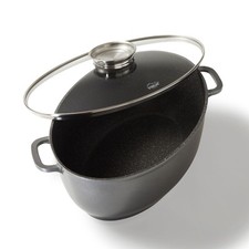 STONELINE Gourmet Padella con Coperchio Induzione Ovale 39x26 cm, 8,5 L