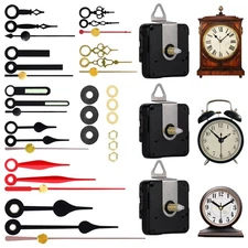 3-Piece Silent Clock Mechanism Kit with 8 Pairs of Short Clock Hands DIY