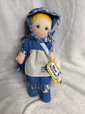 Neu mit Etikett Vintage blaue Haube Sue Plüschpuppe - Stoffwerbung Nabisco Dakin ~ 1986