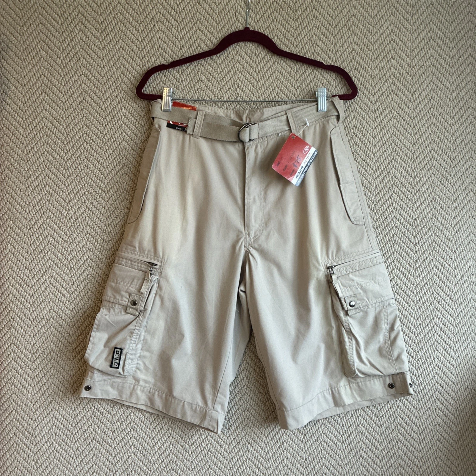 Roar Australia Cargo Shorts W30 – BNWT Beige Utility Hiking Active Funny Label