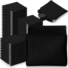 50 Pcs PU Leather Jewelry Pouch Jewelry Travel Bag Jewelry Gift Bags Pocket Cosm