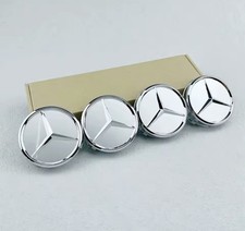 Set Of 4 75mm Wheel Center Rim Hub Caps For Mercedes-benz Silver Chrome Star Set Of 4 75mm Wheel Center Rim Hub Caps For Mercedes-benz Silver Chrome Star