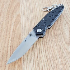 Case XX TecX TS-1 Folding Knife 3.5" Stainless Steel Blade Black Aluminum Handle