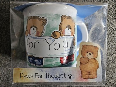 Speziell für dich Pfoten zum Nachdenken... Kaffee Tee Becher Tasse Brandneu Vintage 90er