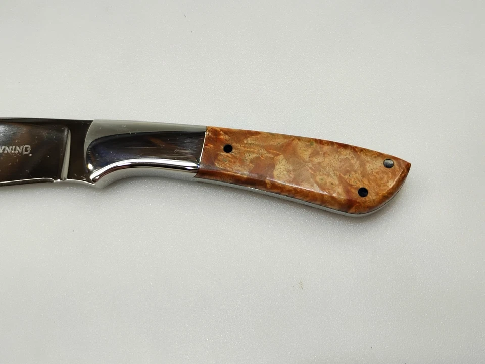Cuchillo Browning Escalade Skinner #322662 Caja Hoja Fija Anciano Burl Mango de Madera Foto 4 de 4
