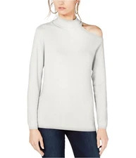 I.N.C Womens One Shoulder Pullover Sweater, white, M