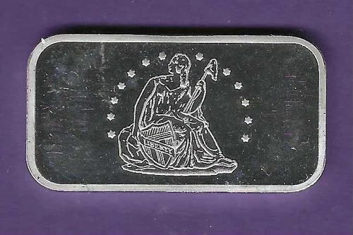 SEATED DOLLAR  .999 SILVER ART BAR