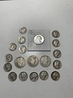 Lot of Silver Quarters, 1914, 1915, 1916 D, 1964 & 15 Silver Dimes, Not Junk Dra