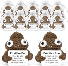 12Pcs Funny Positive Poo Emotional Support Poop, Cute Crochet Cucumber Toy with