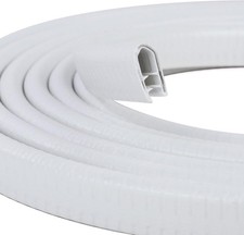 Rubber Edge Trim, U Channel Edge Trim with Metal Clips Edge Guard 10 Feet White