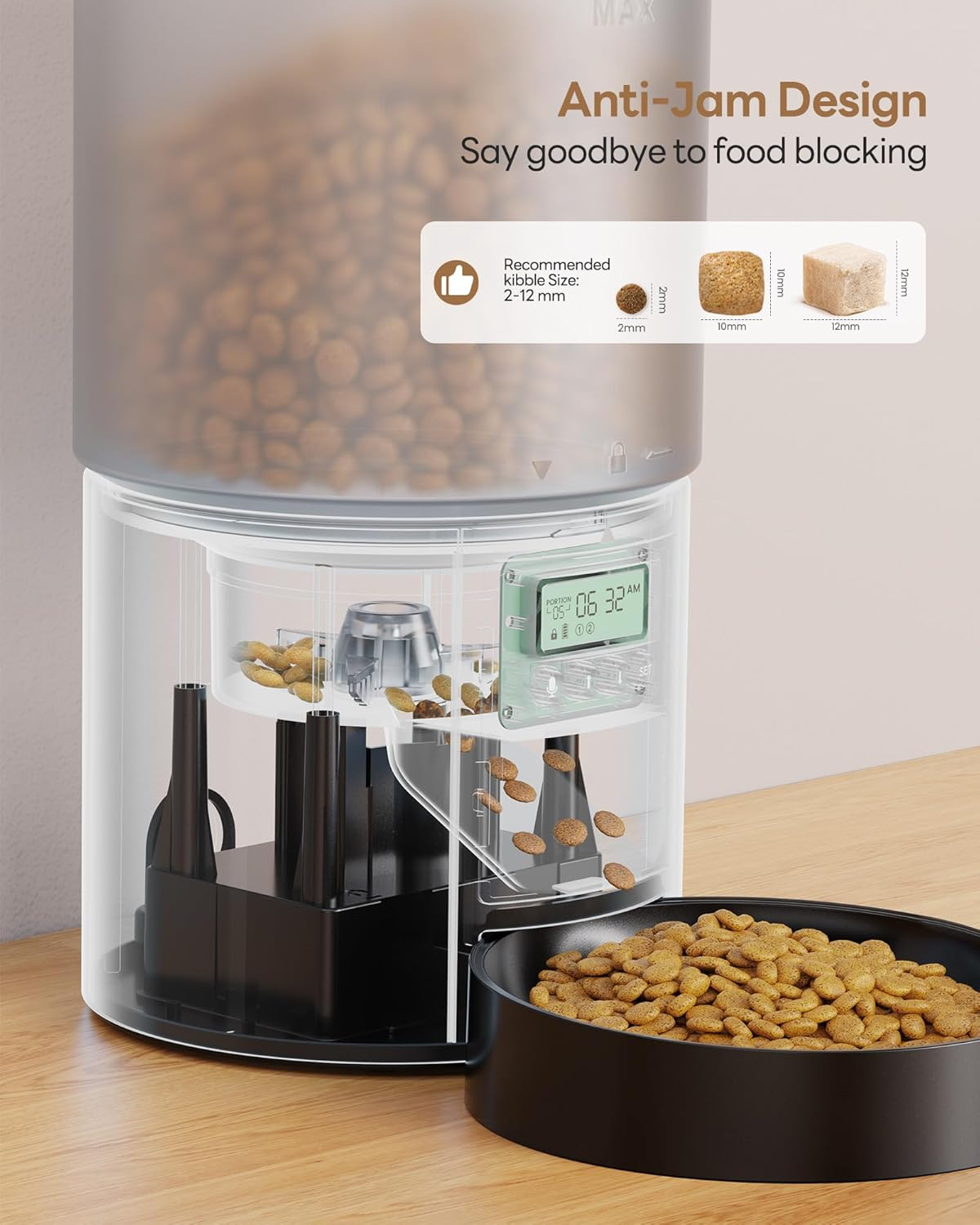 Dispenser Crocchette Gatto Automatico: Timer Digitale e Audio 10s - 4