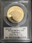 2024 W $50 PCGS PR70DCAM First Day Issue Signed By David Hall PCGS Founder