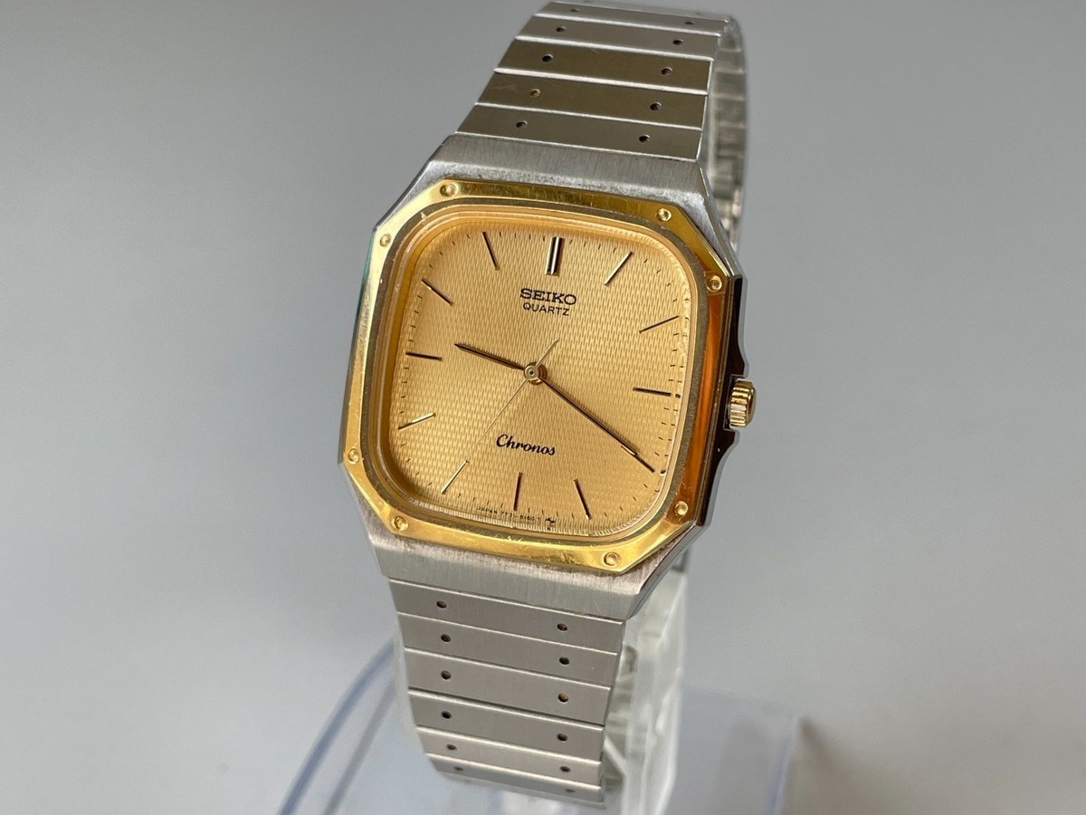 Seiko Chronos 7731-5130 Vintage 1985 [US Stock] 32mm Gold Men's Qz