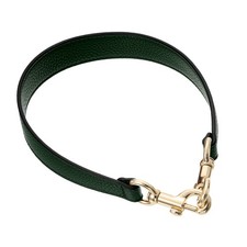19.29 Inch PU Leather Short Bag Strap with Clasp, Dark Green, Gold Buckle