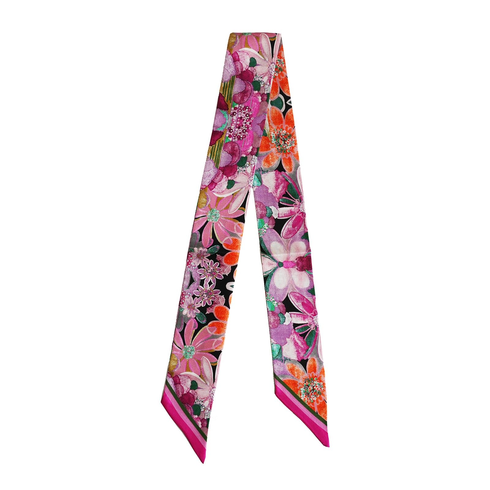 100% Mulberry silk Scarf Head Hair Ribbon Handbag Handle wrap Tie Bundle Neck...