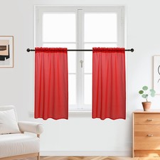 2 Panels Basic Rod Pocket Sheer Voile Curtains, Sunlight Filtering Tier Drapes