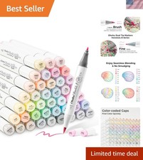 Pastel Markers Brush Tip, Alcohol-based Markers Double Tipped Artist Art for ...