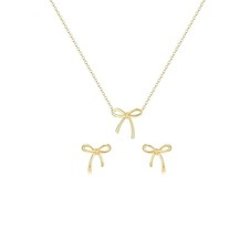 Valentines Earrings Necklace for Women Valentine A1:Gold Bow Jewelry Set