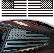 Rear Quarter Window American Flag Decal for Car SUV Trucks, Matte Black