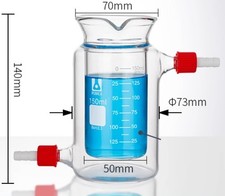 High Temp Resistant Double-Layer Beaker Guide Port Lab Flask Clear Graduations