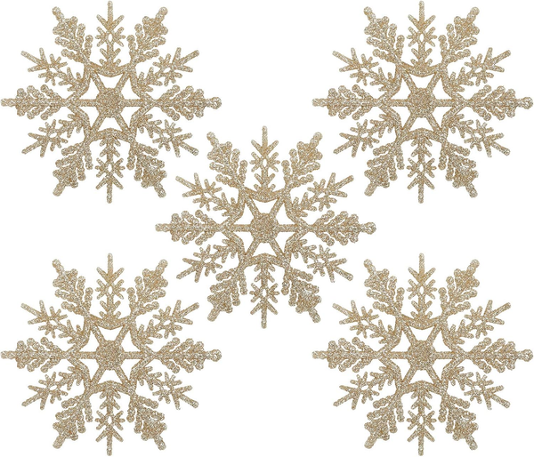 Schneeflocken Weihnachtsbaum Deko Weiß Glitzer 24 StüCk Weihnachtsbaumschmuck-image