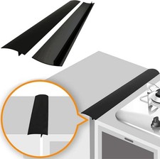 Silicone Stove Gap Covers (2pk) - Heat Resistant, 21" Black, Easy Clean