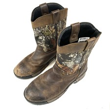 Rocky Children  s Cowboy Work Boots Size 5M Camo Round Toe Leather FQ0003639