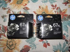2 x HP 67XL Black Ink Cartridge Original OEM Genuine New Sealed November 2027