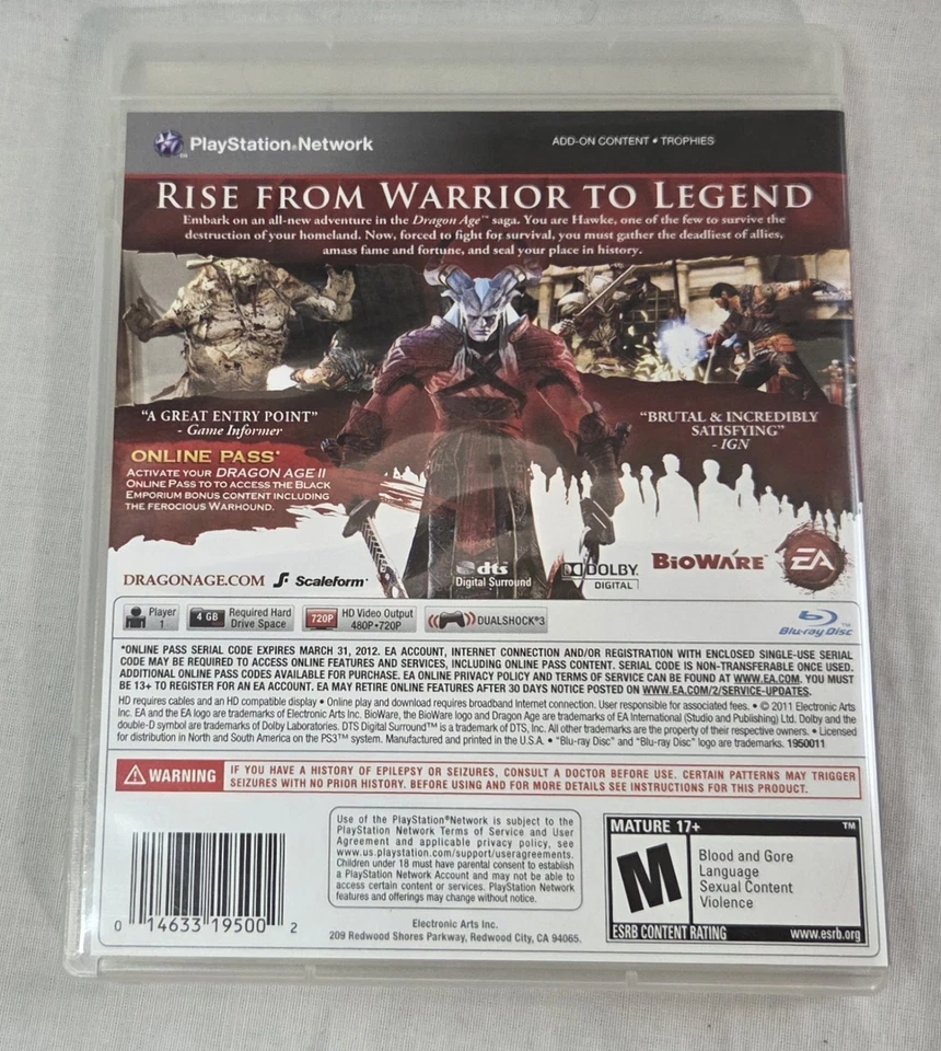 Dragon Age II 2 PS3 Sony Playstation - Probado ENVÍO GRATUITO Foto 2 de 4