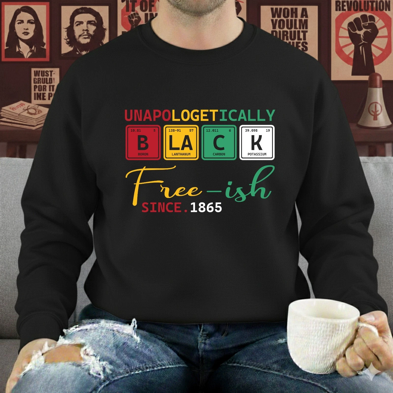 Unapologetically Black Jumper Periodic Pride Free-ish Since 1865 Gift Sweater
Opens in a new window 