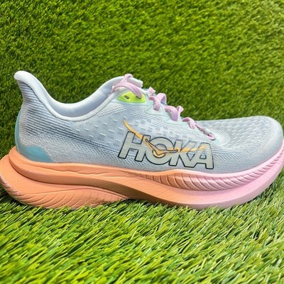 Hoka One One Mach 6 Womens Size 7 Blue Pink Athletic Running Shoes Sneakers