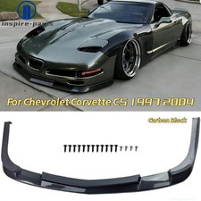 For Chevrolet Corvette C5 1997-2004 Carbon Fiber Style Front Bumper Lip 3pcs Abs