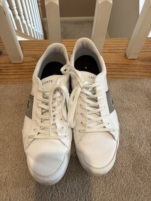 Lacoste 29249 0319 shoes LACE UP WHITE Leather sneaker MEN Size 10