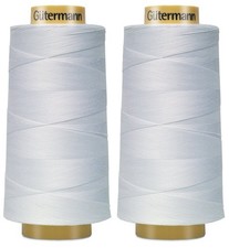 2-Pack - Gutermann Natural Cotton Thread Solids, 3281-Yard Each, White