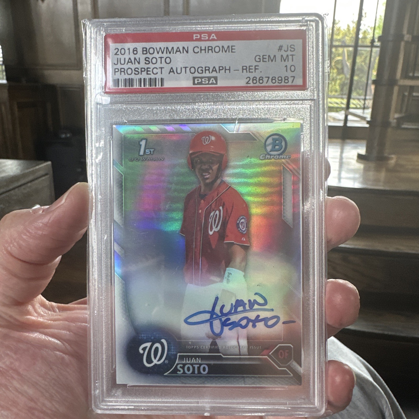 Juan Soto 2016 1st Bowman Chrome RC Auto Refractor /499 PSA 10 LOW POP 36 GRAIL!