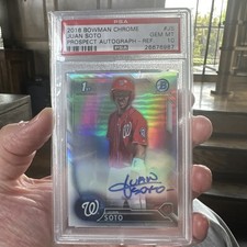 Juan Soto 2016 1st Bowman Chrome RC Auto Refractor /499 PSA 10 LOW POP 36 GRAIL!