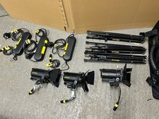 Dedolight DLH4 150W 3 Lighting Kit 3x heads, 3x dimmers, 3x Stands Dedo & Case