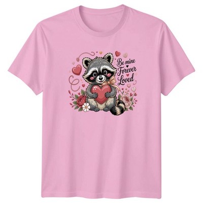 Be Mine Forever Loved Damen T-Shirt Valentinstag Waschbär Geschenk für Sie